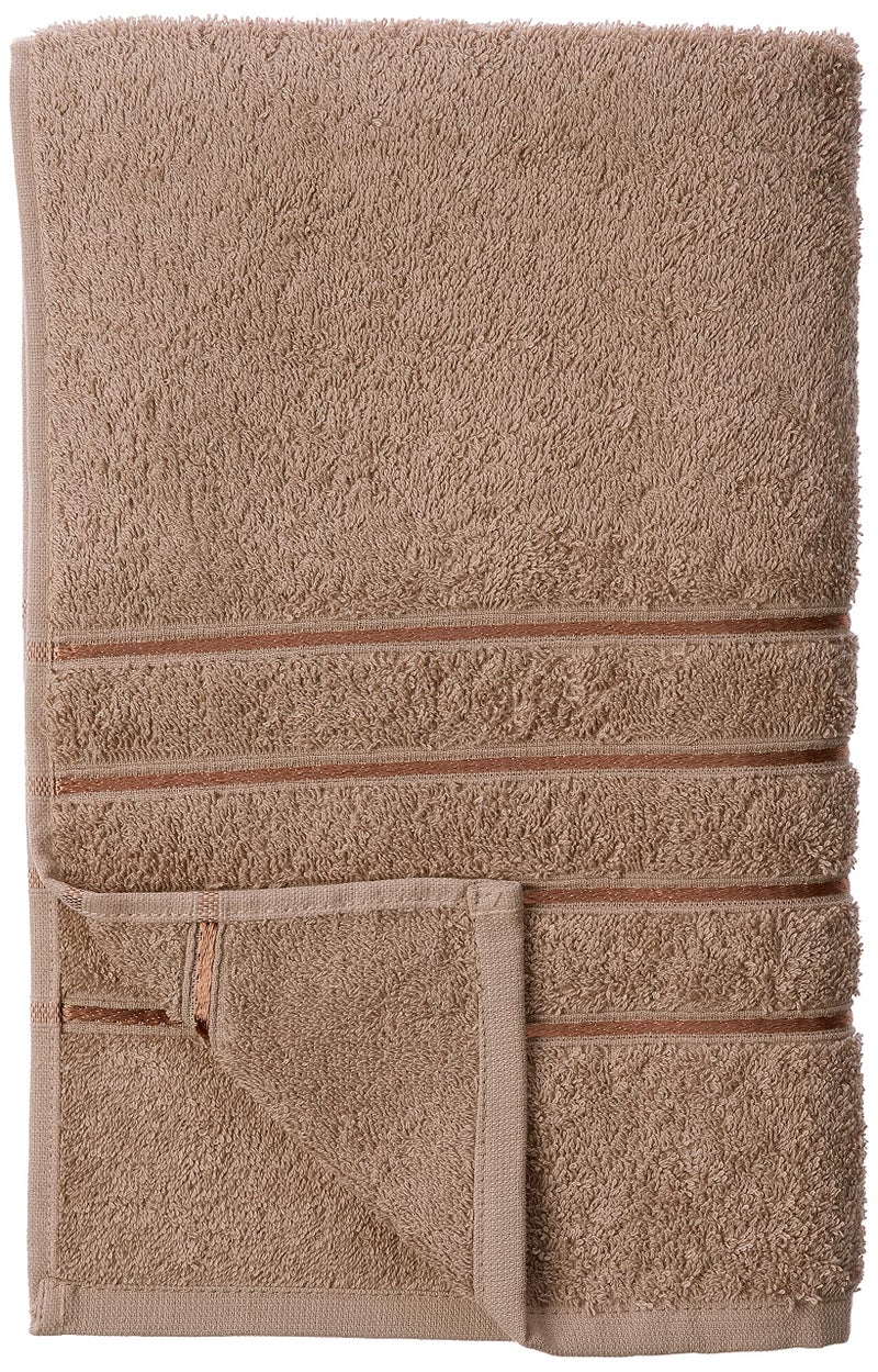 Lavish Home 8 Piece 100% Cotton Plush Bath Towel Set - Taupe 27.5"x57.25"x0.25" - Image 2